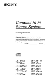 Sony LBT-G5500 - Compact Hi-fi Stereo System Інструкція з експлуатації Посібник з експлуатації