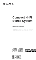 Sony LBT-XGV8 Operating Instructions Manual