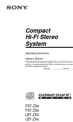 Sony LBT-ZX8 - Mini Hi-fi Component System Manual de Instruções