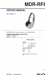 Sony MDR-RF845R 서비스 매뉴얼