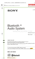 Sony MEX-BT2800 - Bluetooth Audio System Manuale d'uso