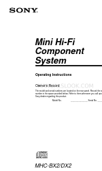 Sony MHC-BX2 Manual de instrucciones