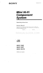 Sony MHC-D60 Operating Instructions Manual