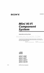 Sony MHC-D60 Operating Instructions Manual