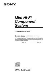 Sony MHC-DX3 Manual de instrucciones