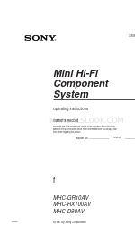 Sony MHC-GR10AV Operating Instructions Manual