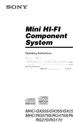 Sony MHC-GX355 - Mini Hi Fi Component System Instrukcja obsługi