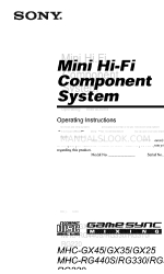 Sony MHC-GX45 - Mini Hi-fi Component System Manuale di istruzioni per l'uso