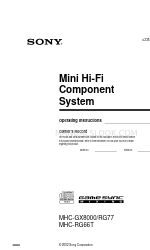 Sony MHC-GX8000 - Mini Stereo System Manual de instrucciones