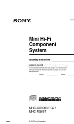 Sony MHC-GX8000 - Mini Stereo System Manual de instrucciones