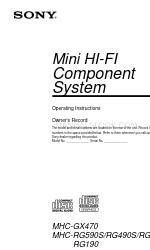 Sony MHC-RG190 Panduan Petunjuk Pengoperasian