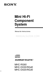 Sony MHC-RG40 - Mini Hi-fi Component System Інструкція з експлуатації