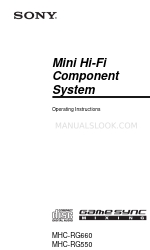 Sony MHC-RG550 Інструкція з експлуатації Посібник з експлуатації