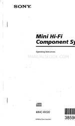 Sony MHC-RX30 Panduan Petunjuk Pengoperasian