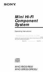 Sony MHC-RXD5 - 3 Cd Mini System Operating Instructions Manual