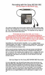 Sony MZ-NH900 Setup Manual