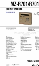 Sony MZ-R701 Service Manual