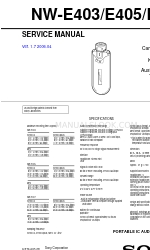 Sony NW-E407 - Network Walkman Player Manuale di servizio