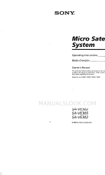 Sony SA-VE502 Operating Instructions Manual