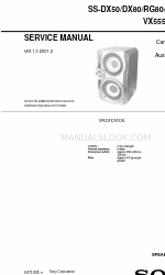 Sony SS-DX50 Service Manual