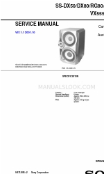 Sony SS-DX50 Service Manual