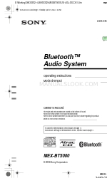 Sony XPlod MEX-BT5000 Manuel d'utilisation