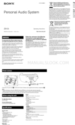 Sony ZS ZS-E5 Mode d'emploi