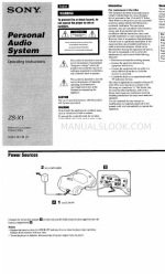 Sony ZS-X1 - Cd Boombox Operating Instructions Manual