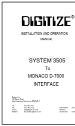 DIGITIZE System 3505 Руководство по установке и эксплуатации