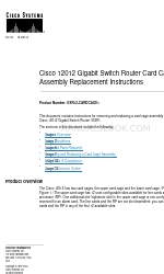 Cisco Gigabit Switch Router Cisco 12012 Інструкція із заміни Посібник із заміни