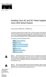 Cisco 2500 Series Instrukcja instalacji