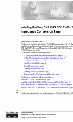 Cisco ONS 15454 SDH E1-75 Installazione