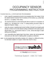 Acuity Brands sensorswitch SFR Series Programming Instructions