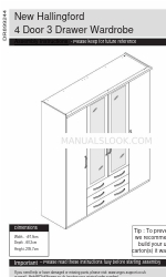 Argos New Hallingford 4 Door 3 Drawer Wardrobe Інструкція з монтажу Посібник з монтажу