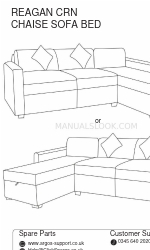 Argos REAGAN FAB LH CRN CHAISE SOFABED CHARCOAL 6980038 Manuel d'instructions de montage