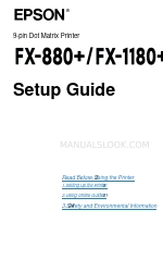 Epson FX-1180 - Impact Printer Setup Manual