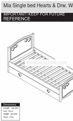 Argos Home Mia Single bed Hearts & Drw. White 2572141 Посібник із швидкого старту