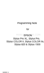 Epson Stylus Photo 820 Note de programmation