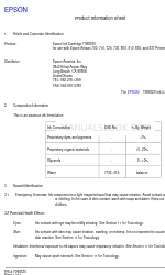 Epson T098320 Product Information Sheet