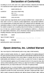 Epson WorkForce 60 Декларація про відповідність
