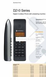 Motorola D212 Specificatieblad