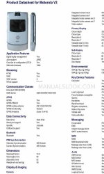 Motorola V3 Lembar Data Produk