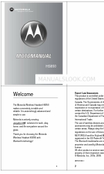 Motorola MOT5OMANUAL HS850 User Manual