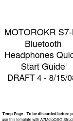Motorola MOTOROKR S7-HD クイック・スタート・マニュアル