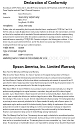 Epson 1810p - PowerLite XGA LCD Projector Declaração de Conformidade