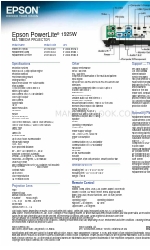 Epson 1925W - POWERLITE Multimedia Projector Specifications