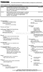 Toshiba A105-S3611 Specifications