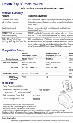 Epson 785EPX - Stylus Photo Color Inkjet Printer Spezifikationsblatt