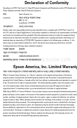 Epson 826W - PowerLite WXGA LCD Projector Declaration Of Conformity