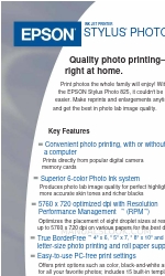 Epson C11C498001 - Stylus Photo 825 Inkjet Printer Opuscolo e specifiche